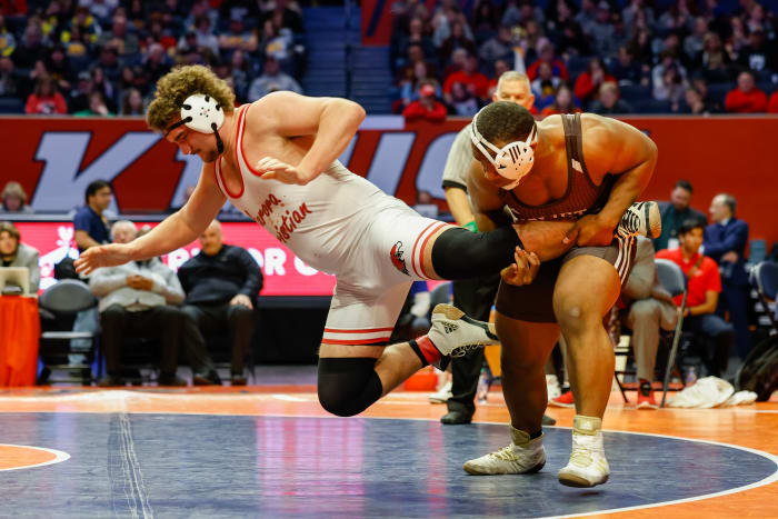Joliet Catholic junior Dillan Johnson won the 2023 Illinois Class 2A title at 285 pounds